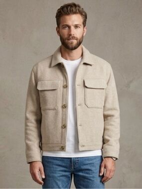 Abercrombie & Fitch wool blend cropped trucker jacket Men’s Size XXL.